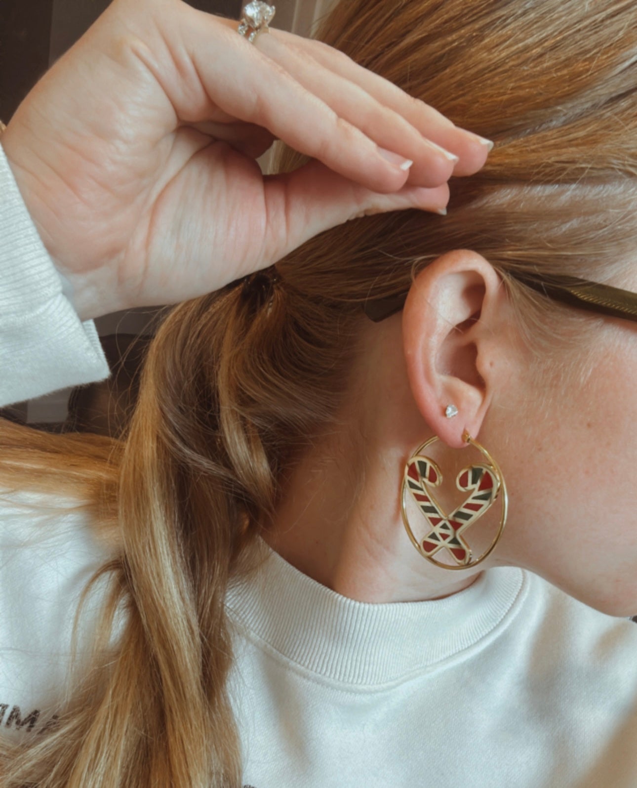 Candy Cane Hoop Earrings