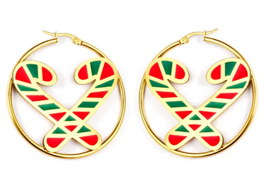 Candy Cane Hoop Earrings