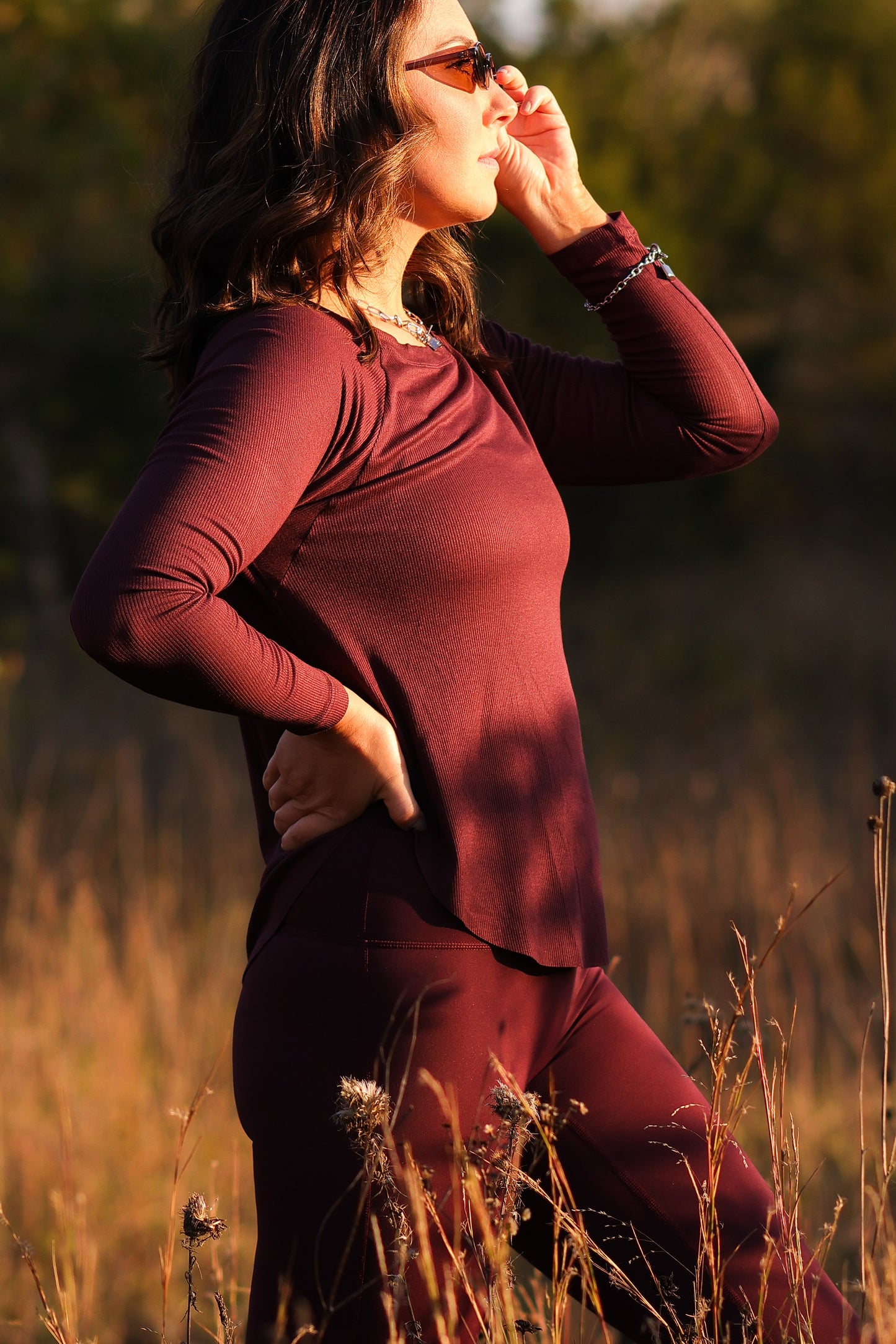 Luxe Model Drapey Long Sleeve Top