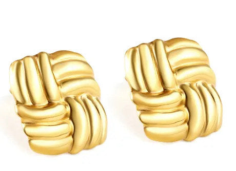 Basket Weave Studs Earrings