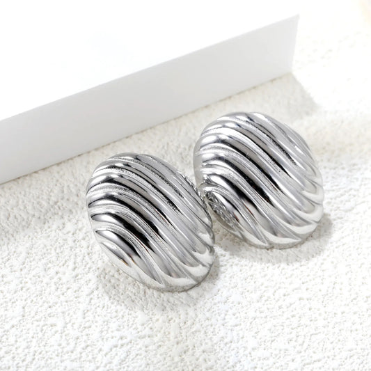 Curved Lines Stud Silver