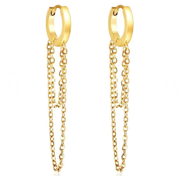 Dangle Chains Mini Hoops
