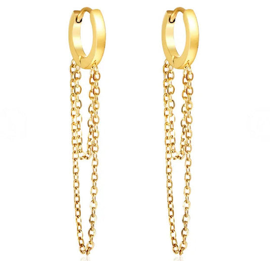 Dangle Chains Mini Hoops