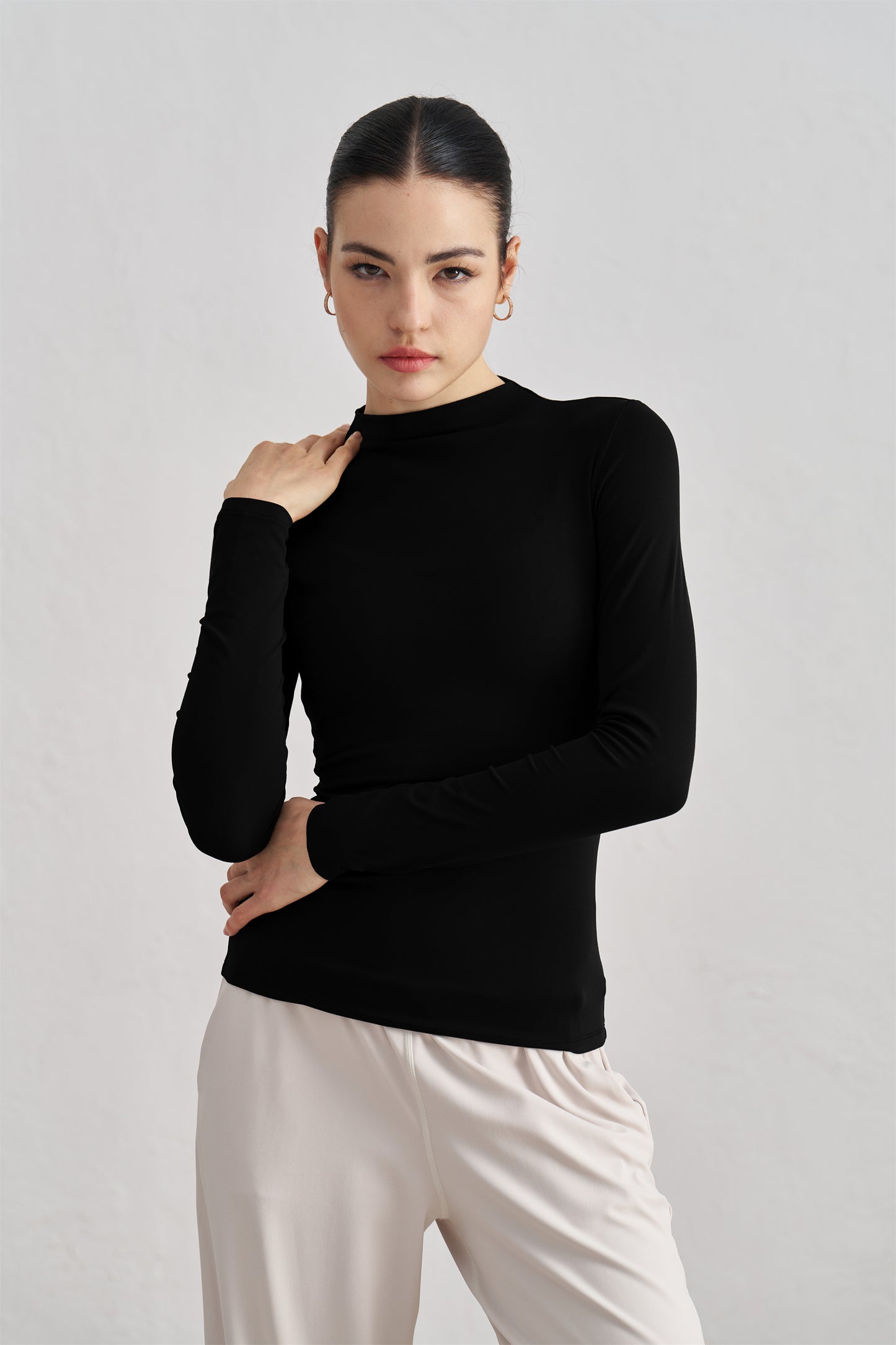 Luxe Free Mock Neck Tee