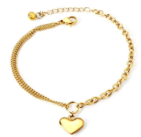 Two Chain Love Bracelet Gold
